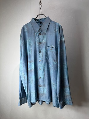 90s EUR Iridescent Tone Art Pattern Shirt