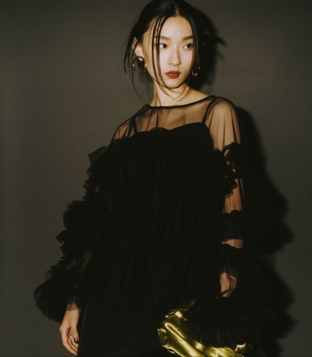 Decorative Tulle Tops / BLACK - 3