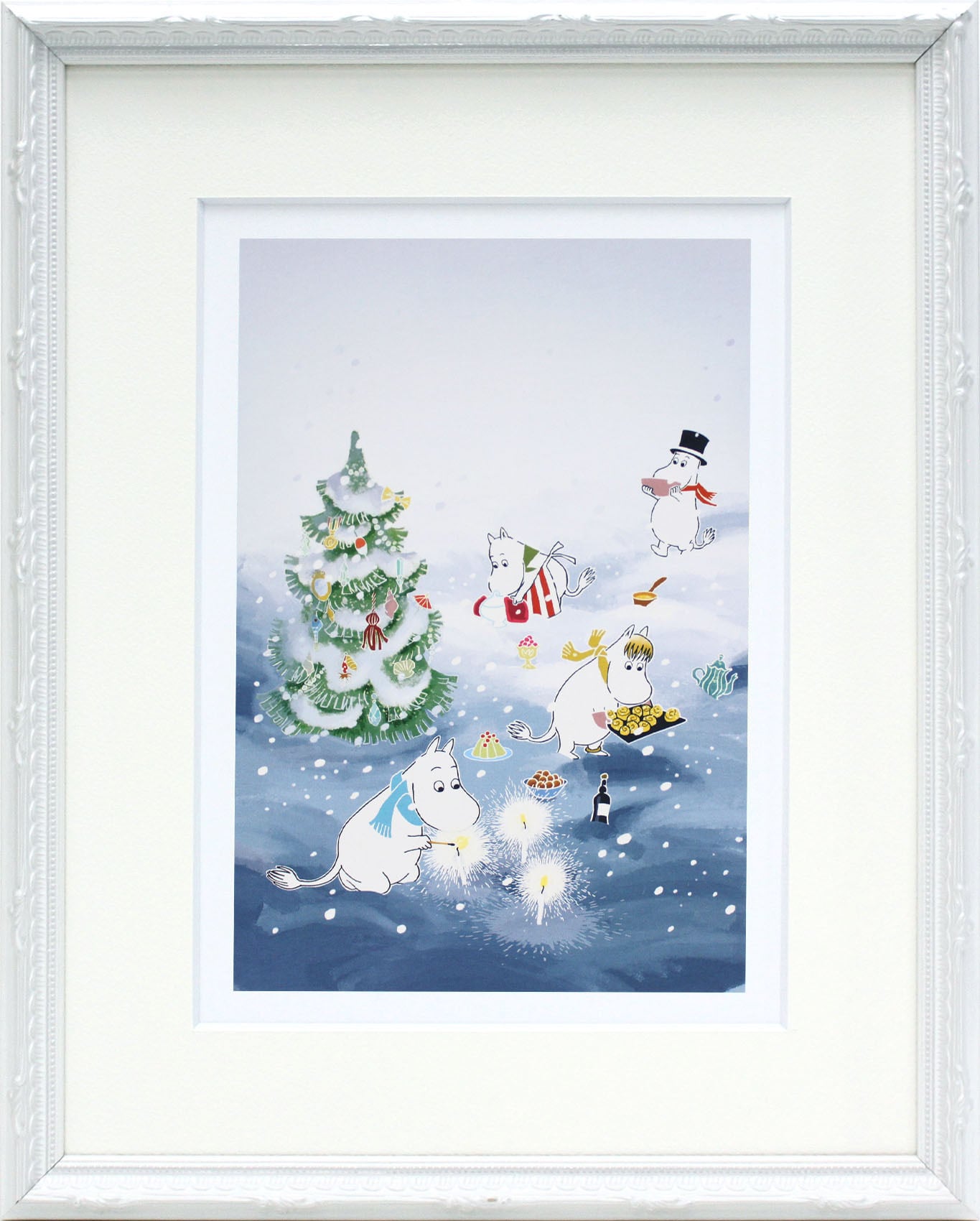 ムーミン 北欧 Postery 「ムーミン谷のクリスマス」送料無料 フレーム 展示用フック付アートポスター 絵画 インテリア アート