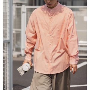 Cotton band collar shirt 0468