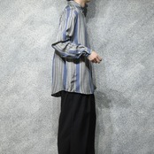 goouch silk linen multi stripe shirt