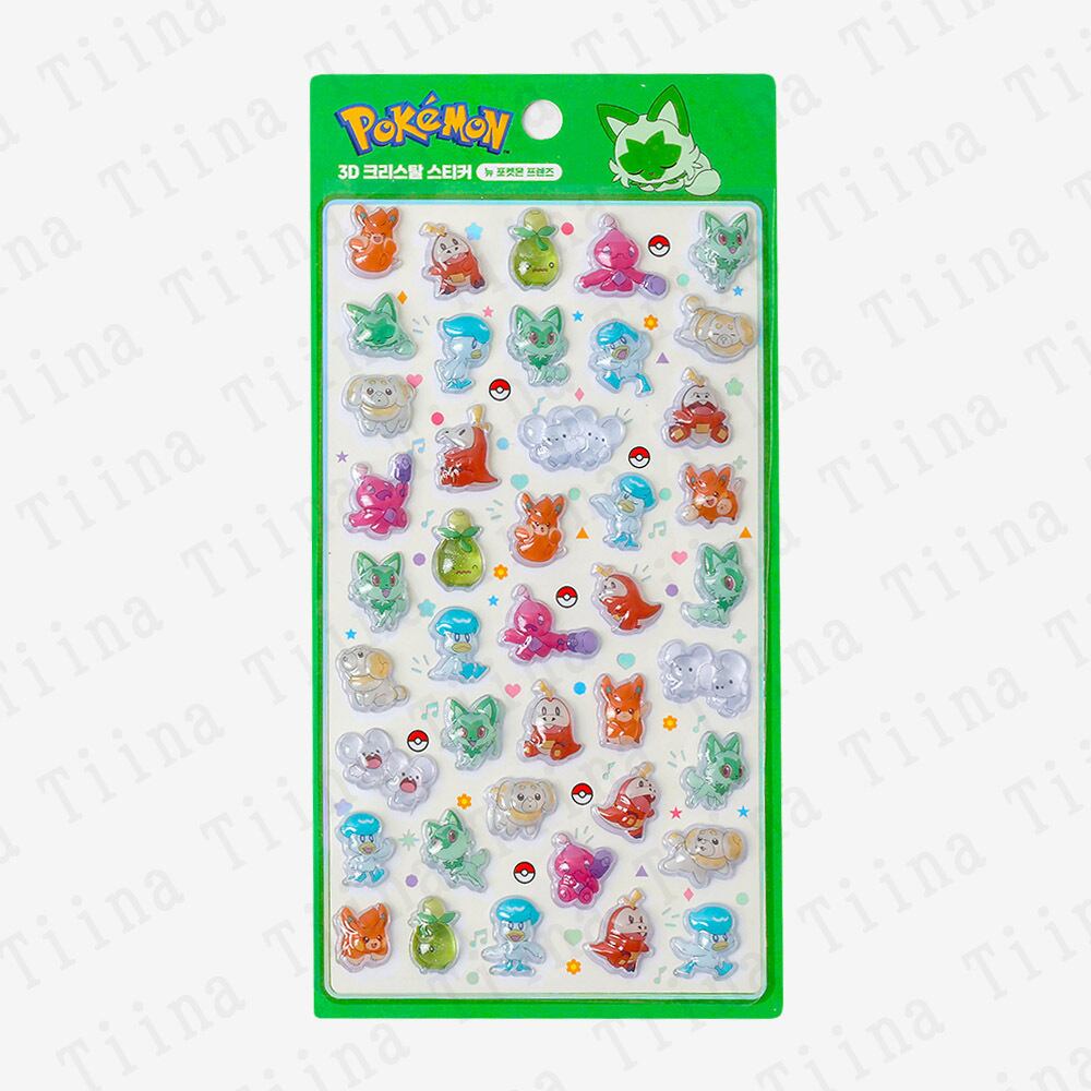 在庫あり・国内発送】4枚 韓国 公式正規品 ポケモン ぷっくりシール 3D