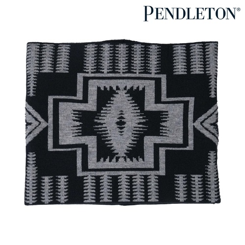 PENDLETON ペンドルトン リバーシブル ニット ネックウォーマー HARDING パターン ロゴ 防寒 ユニセックス 263033 BLACK