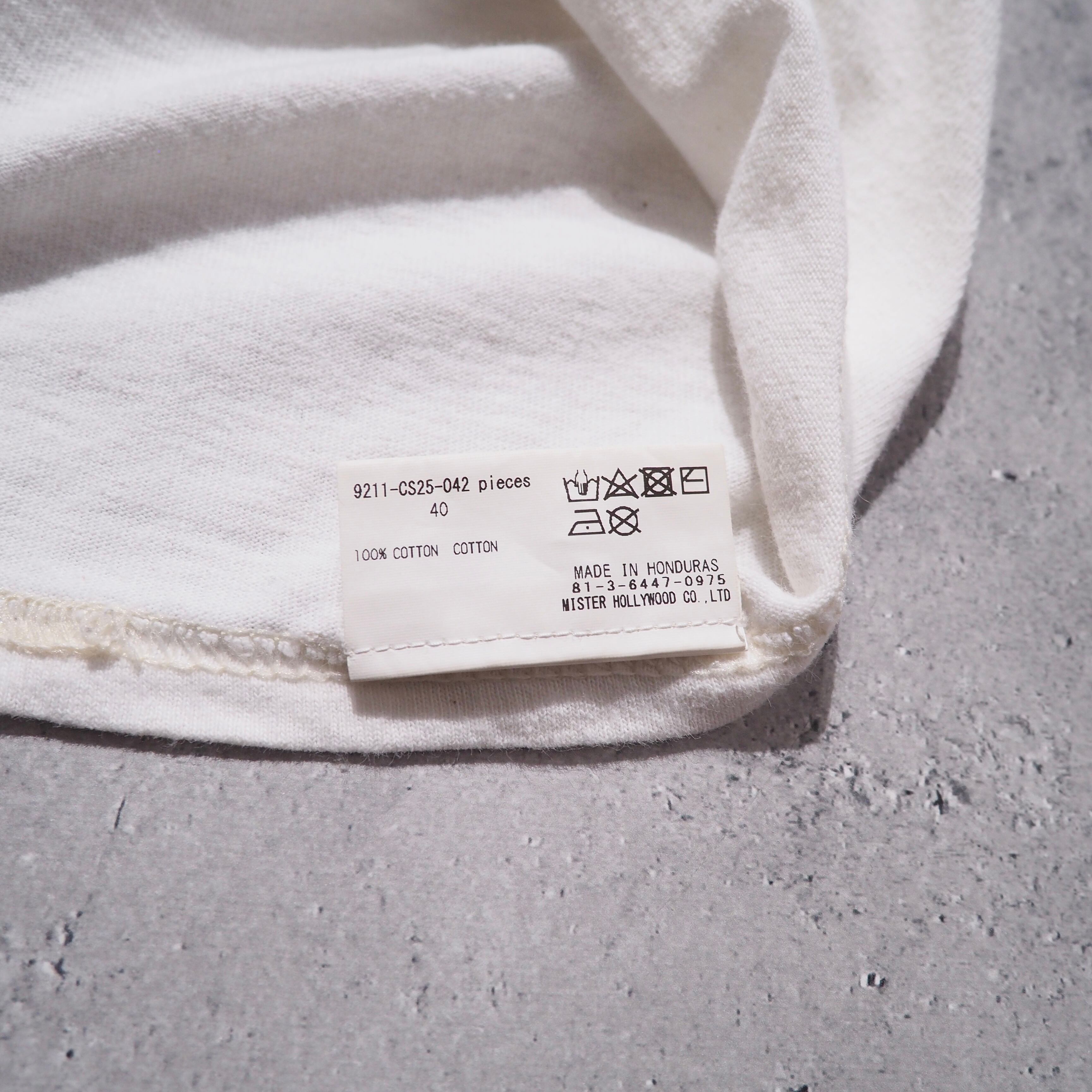 " N.HOOLYWOOD " Walrus Burger Graphic printed Over silhouette White Tee