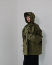 i’m here - Haoli Military Jacket :Khaki|フードストールドッキング/2WAY/ウェザークロス 入荷予定:2026.01.17(M 1点)