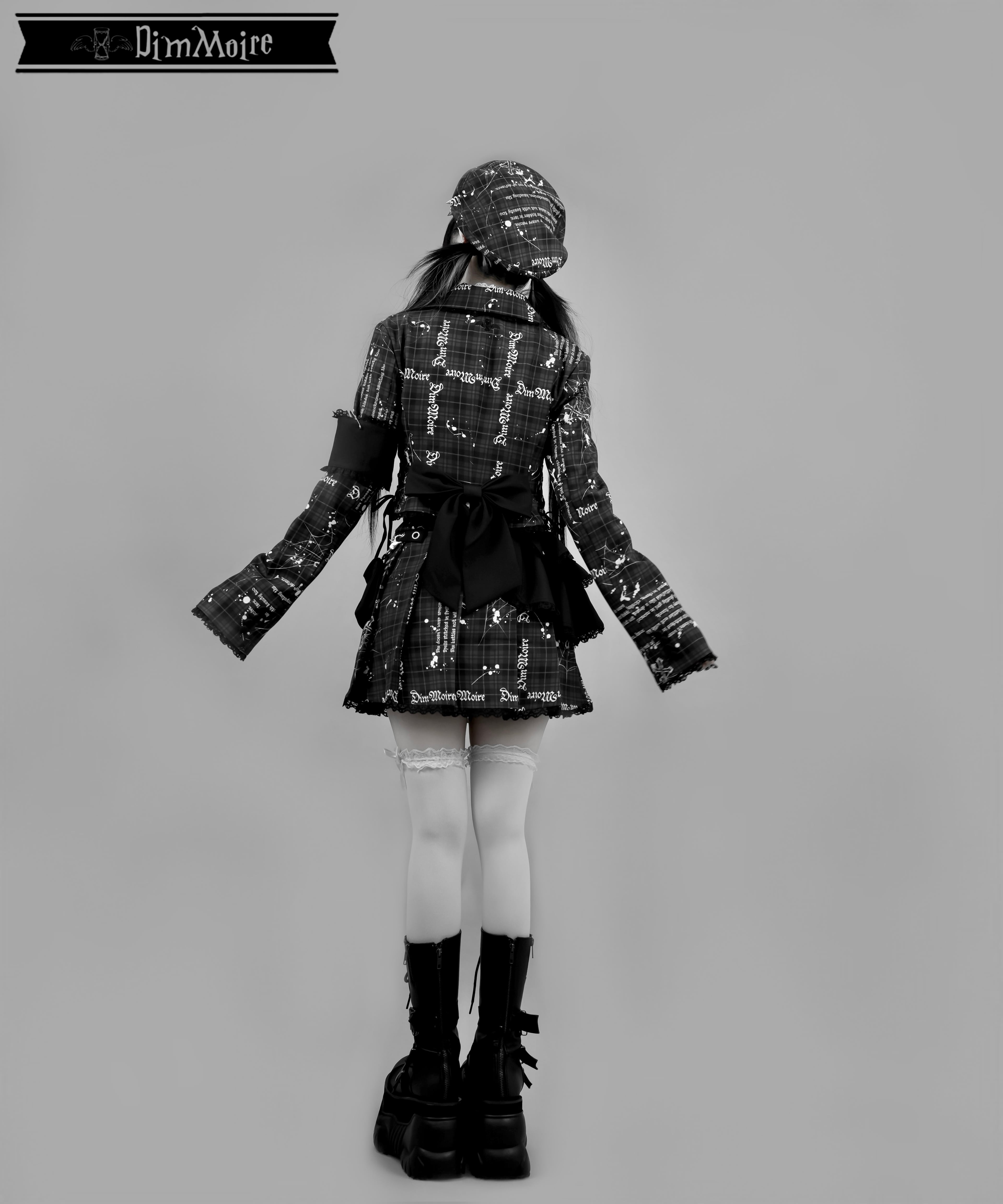 【新品】魅了のバックリボンジャケット Black チェック【タグ付き】 5de1f0247831e6e02172daec60ca60