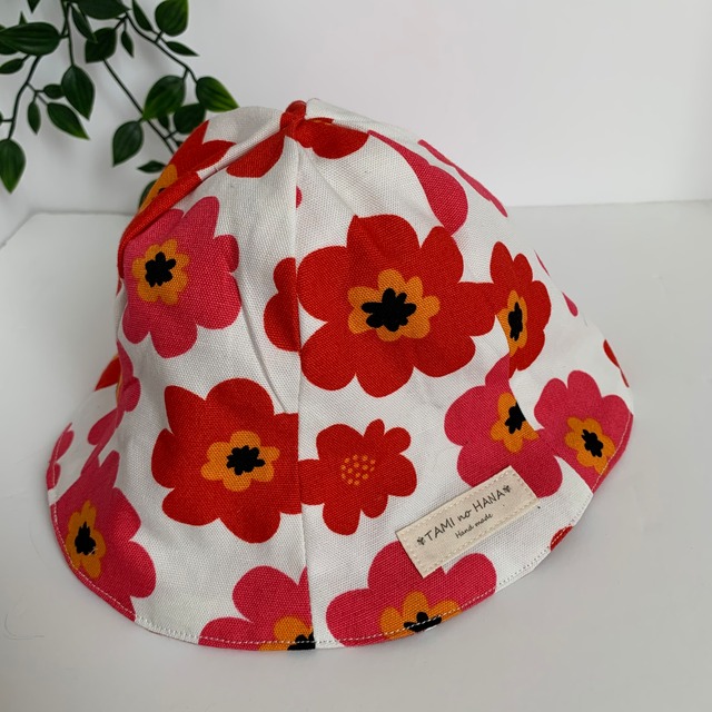 reversible tulip hat『happy flower RED』