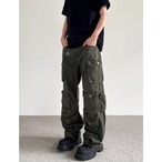 Multi-pocket wide-leg cargo pants ◇3color H0724