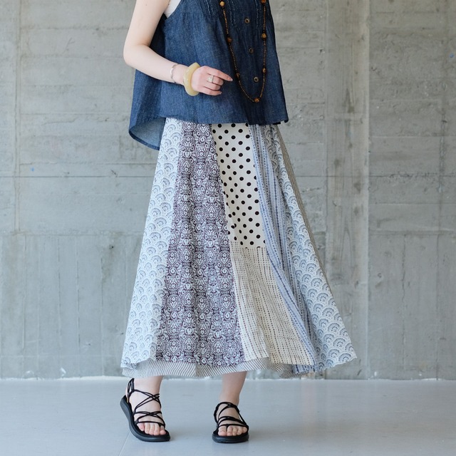 装いに彩りを♪ラップパッチワークスカート（22s-23）パターンG