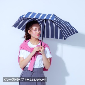 【WEB限定】RM224 グレーストライプ 折りたたみ傘【a.s.s.a】