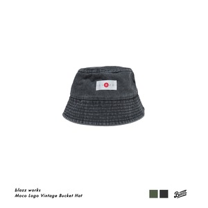 Moco Logo Washed Vintage Bucket Hat [BLACK]