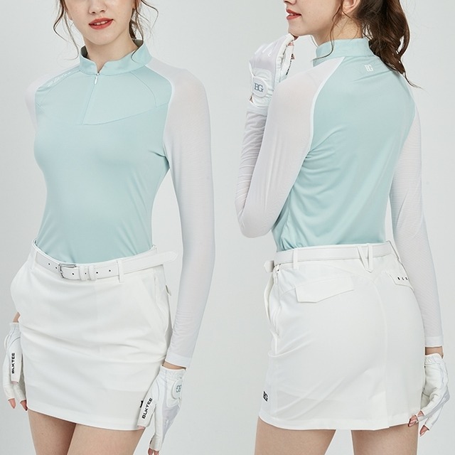 日焼け防止　スポーティー　長袖Tシャツ　トップス