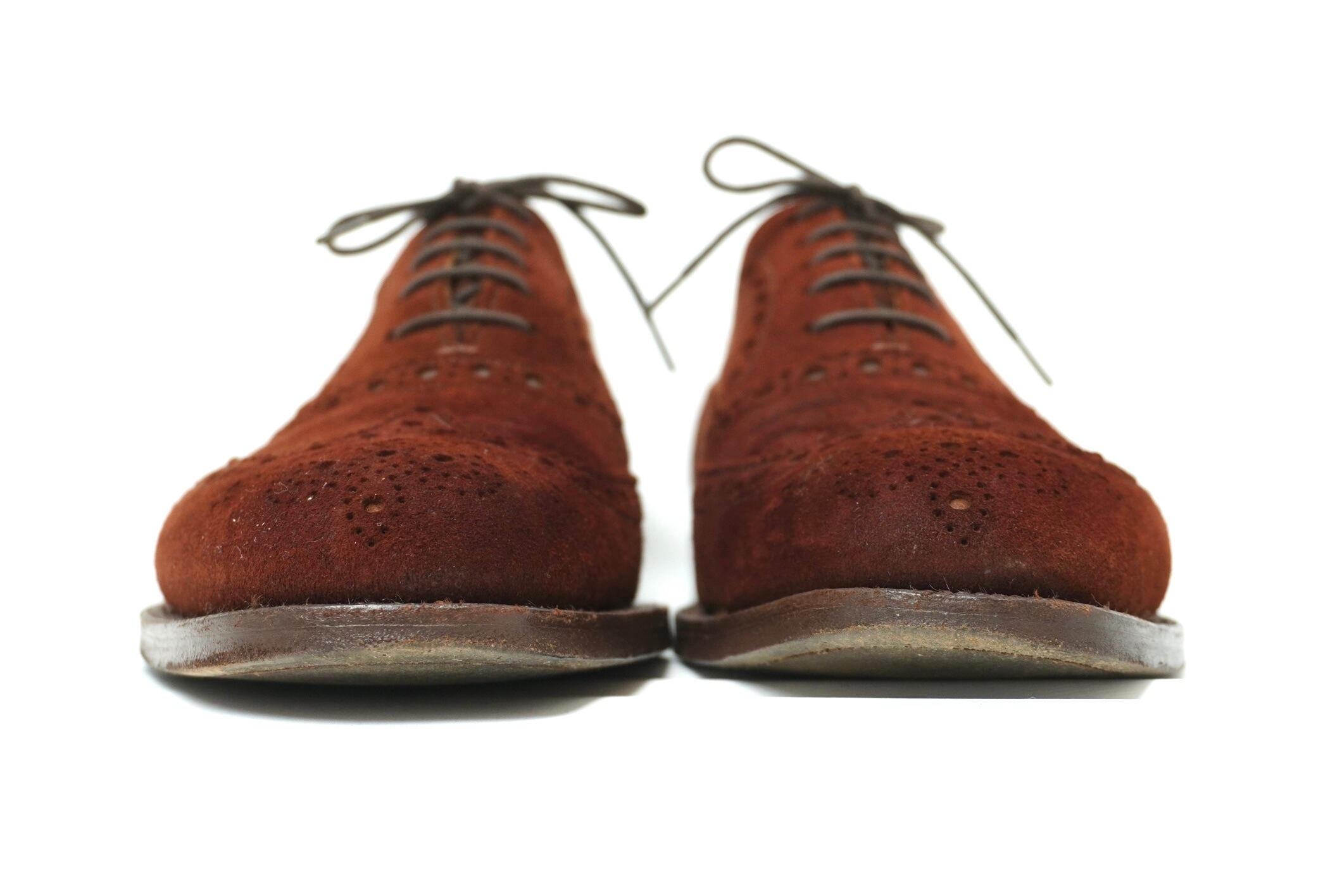 CHURCH'S】Buck Full Brogue 2都市 Suede Brown 65 F (Second Hand