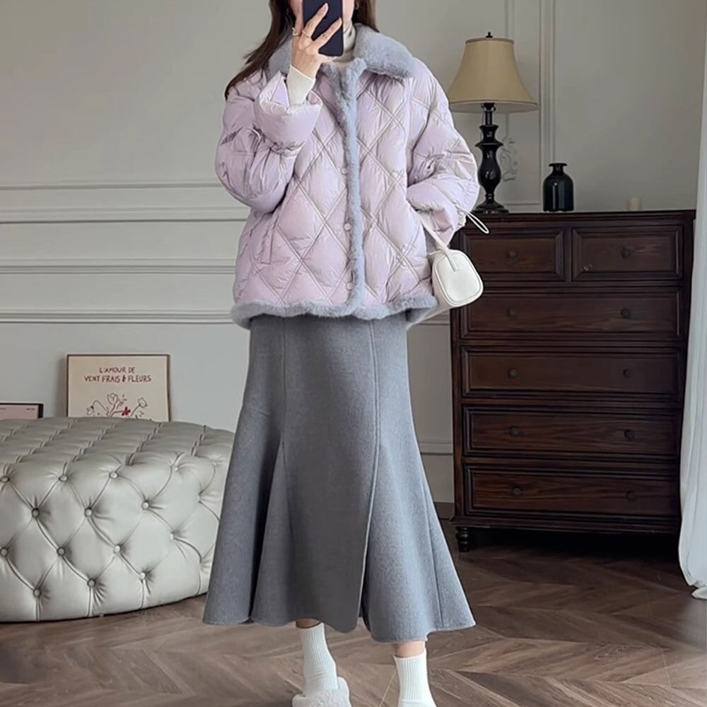 【送料無料】 キルティング ダウン ジャケット レディース 秋冬 韓国 ショート丈 アウター 防寒 保温 暖かい きれいめ 大人 かわいい カジュアル おしゃれ 通勤 通学 大人可愛い 大人女子