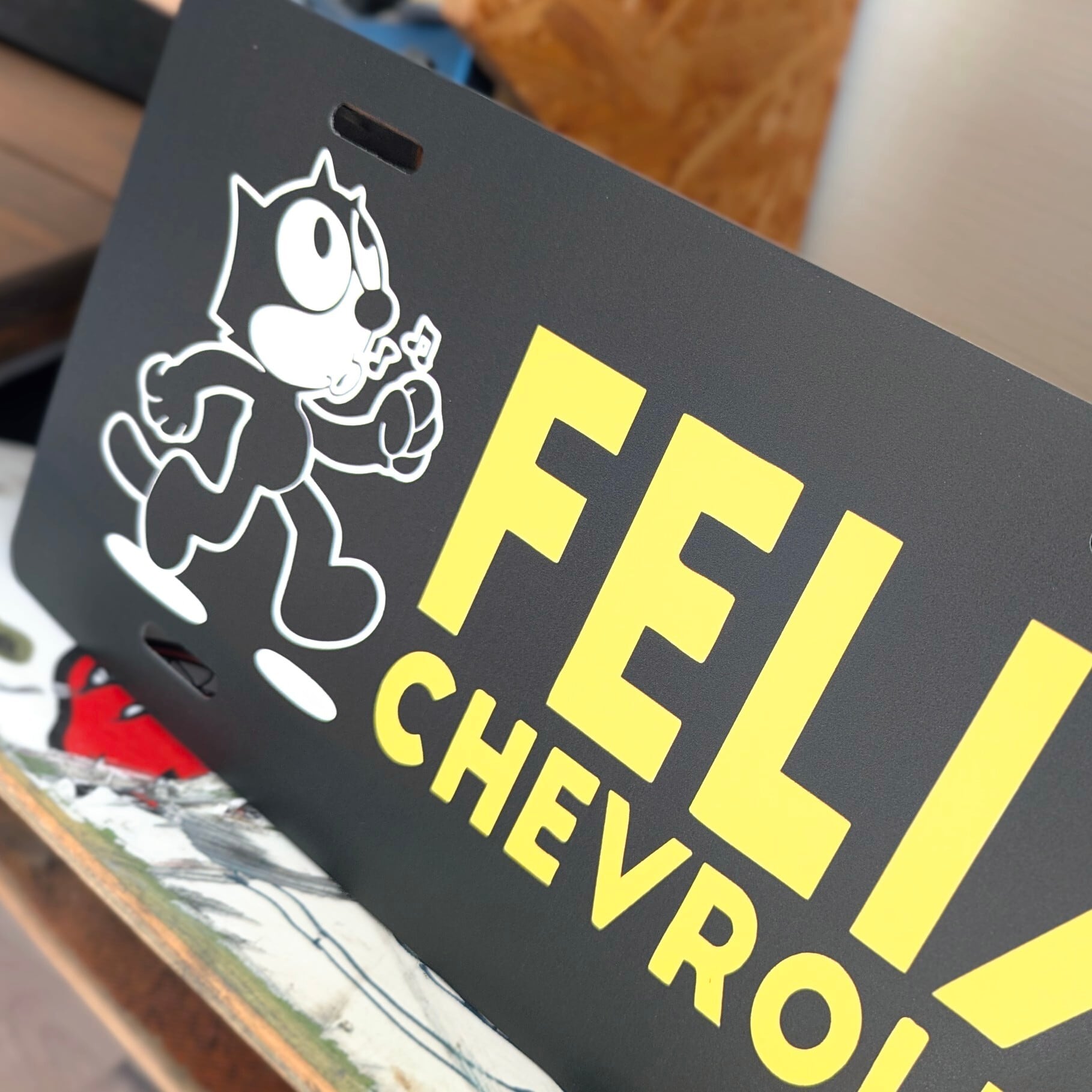 送料無料!ちょうどいいブリキ看板【 Felix the Cat / フェリックス / フィリックス】 ナンバープレート / METAL SIGN / メタルサイン / ブリキ看板 / サインボード / ビンテージ加工 〚アメリカン雑貨 アメトイ〛