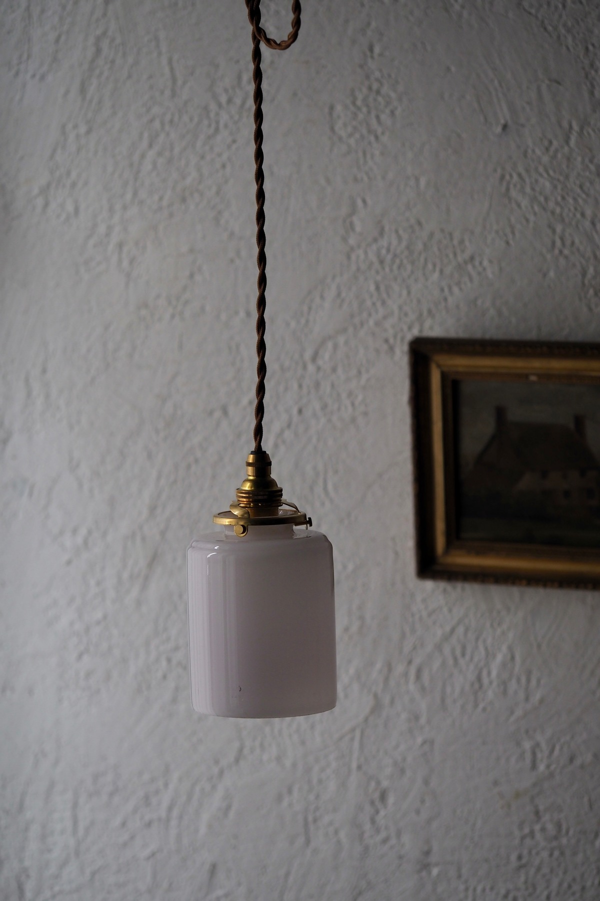 乳白ガラスペンダントライト-antique pendant lamp | アンティーク 