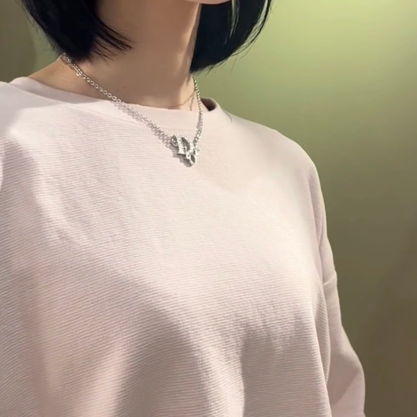 Christian Dior】2240 DIOR ディオールロゴ ラインストーンネックレス