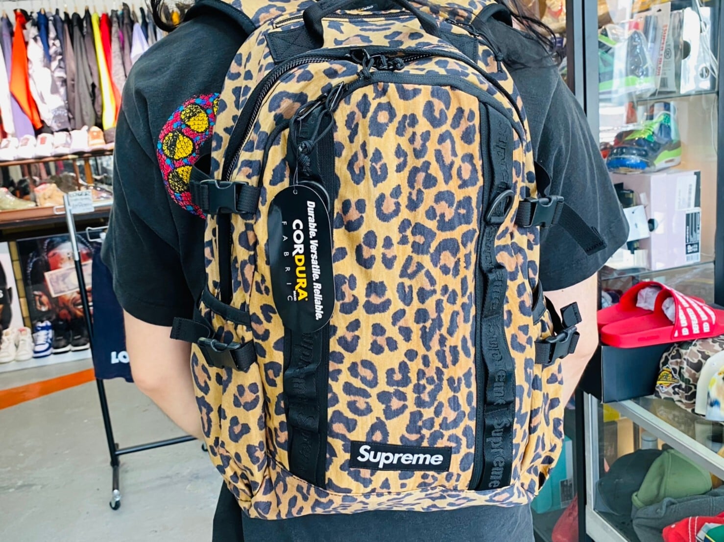 supreme 2020 backpack leopard