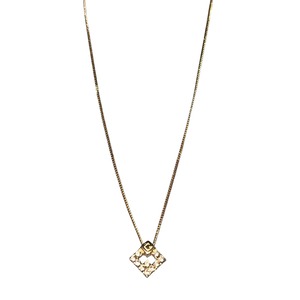 vintage GIVENCHIY square " G " pendant necklace set with rhinestone