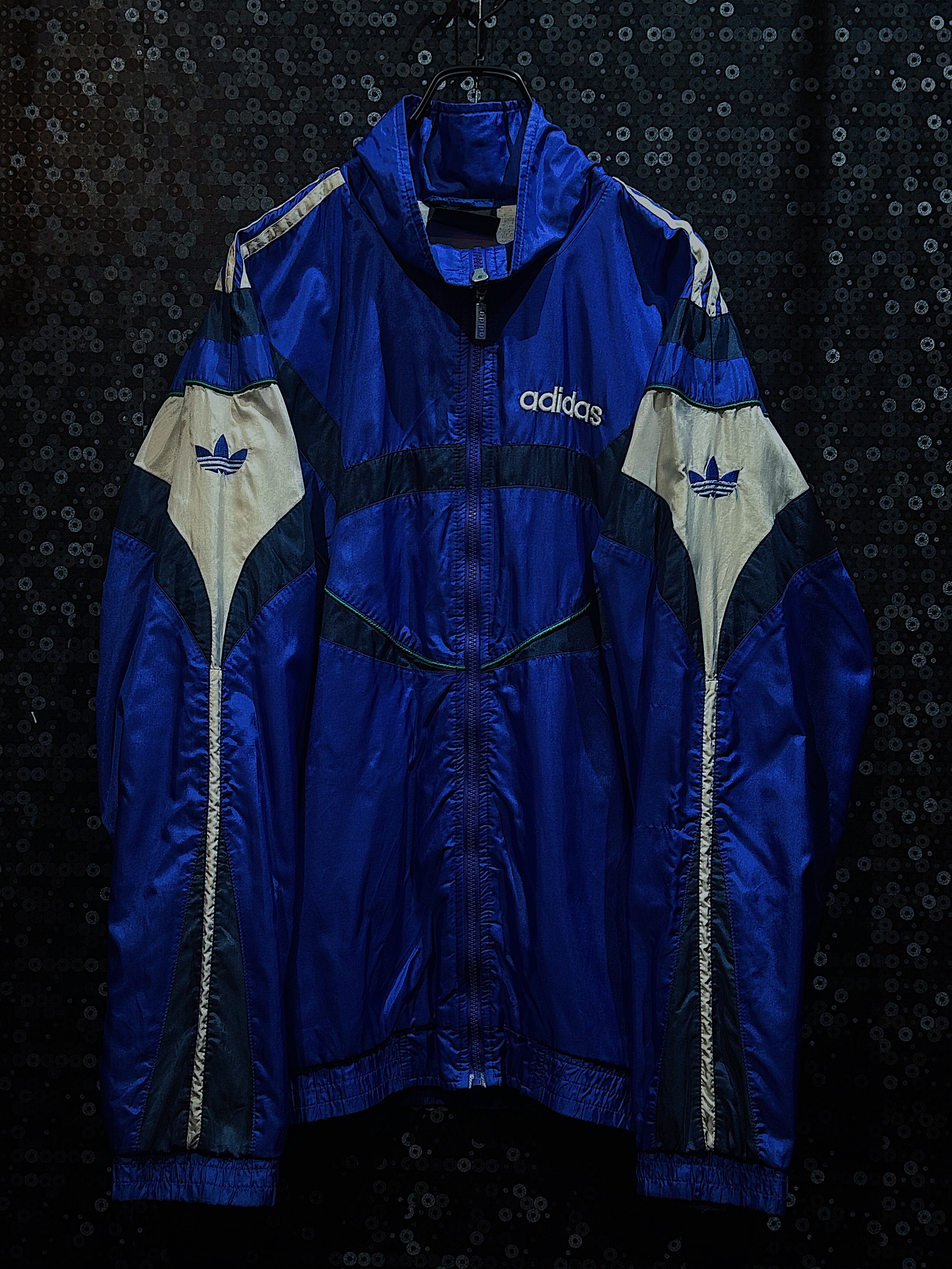 "90's vintage" adidas original Blue nylon jacket