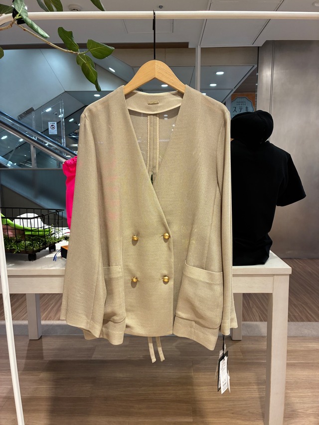 メッシュノーカラージャケット［Color:ベージュ〛通常価格￥18,700→特別価格￥13,090
