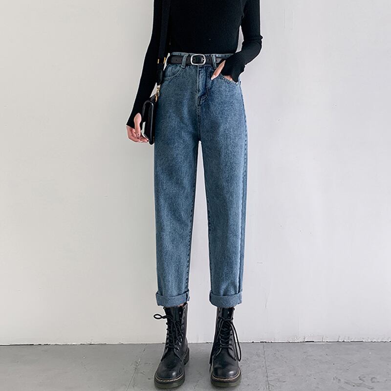 ストレートジーンズ女性ルーズ学生ハイウエスト細いワイドレッグパンツ古いズボンタイドインサマーパンツ YY-ファッション24723894119