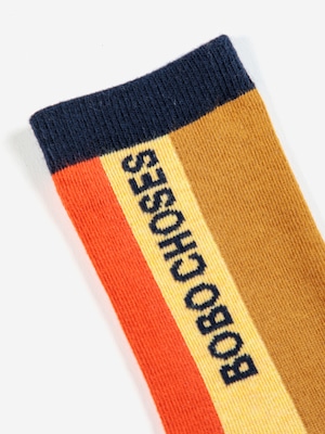 BOBO CHOSES / Multi color stripes long socks