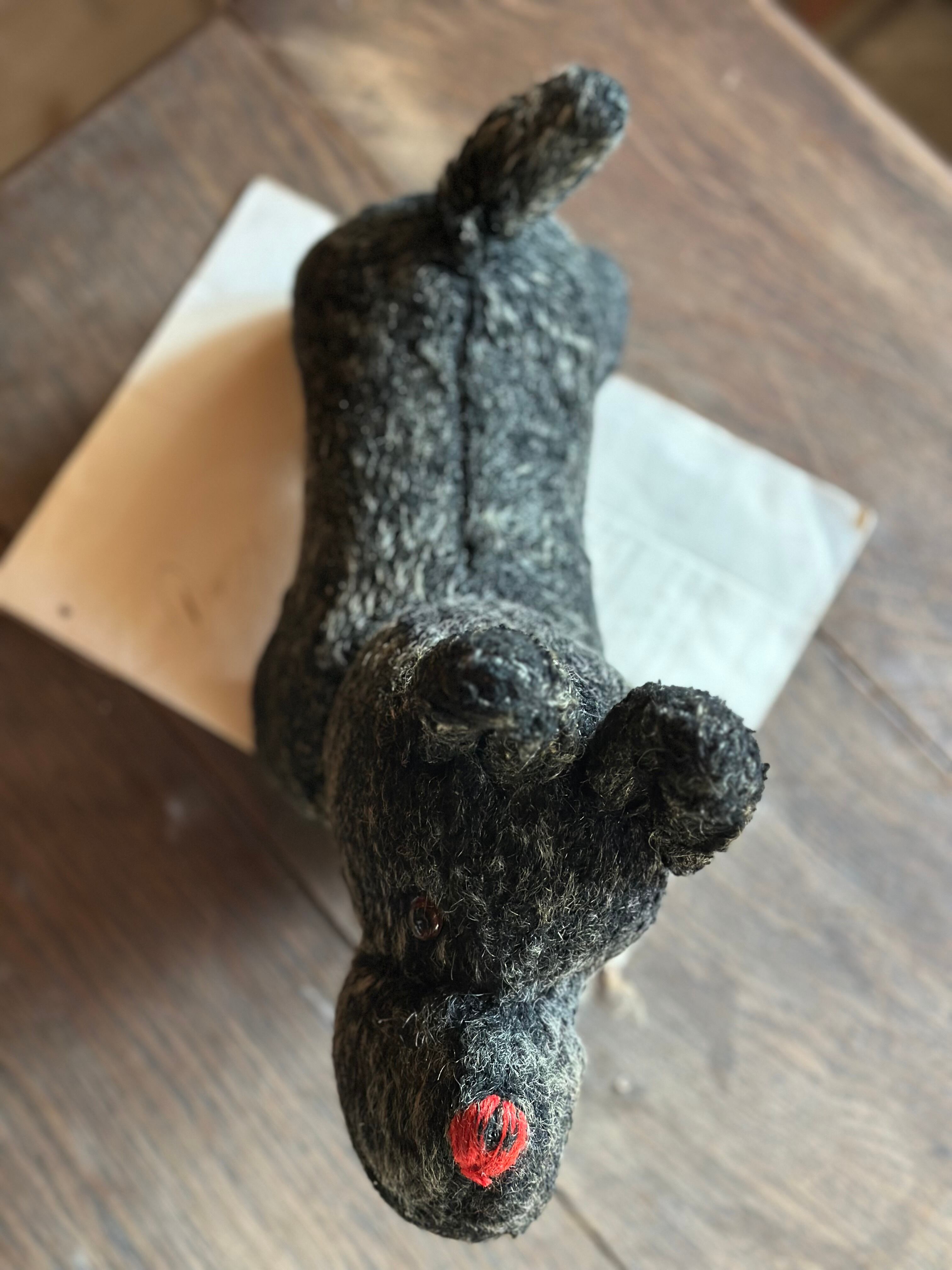 1940年代 黒い犬のぬいぐるみ テリア | Brocante de La Cocotte