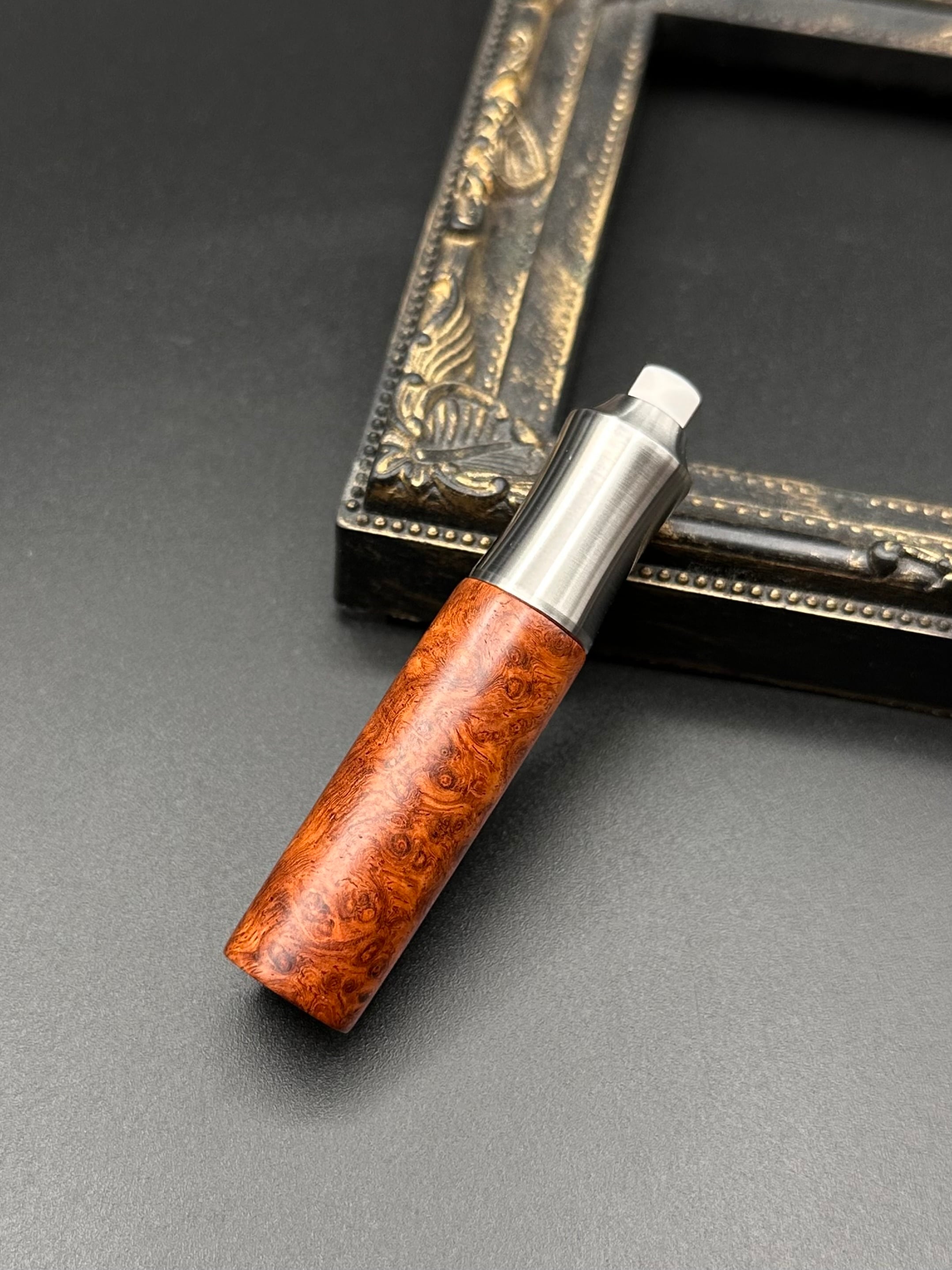 花梨(瘤)/ツイスト消しゴム(ステンレス) | Flamberg