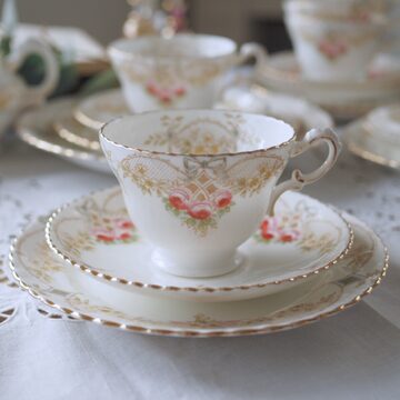 アンティークサミュエルラドフォード トリオ2客カップ&ソーサーF8 