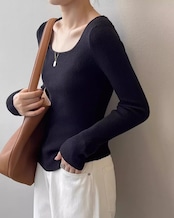 Round neck rib Knit T20180