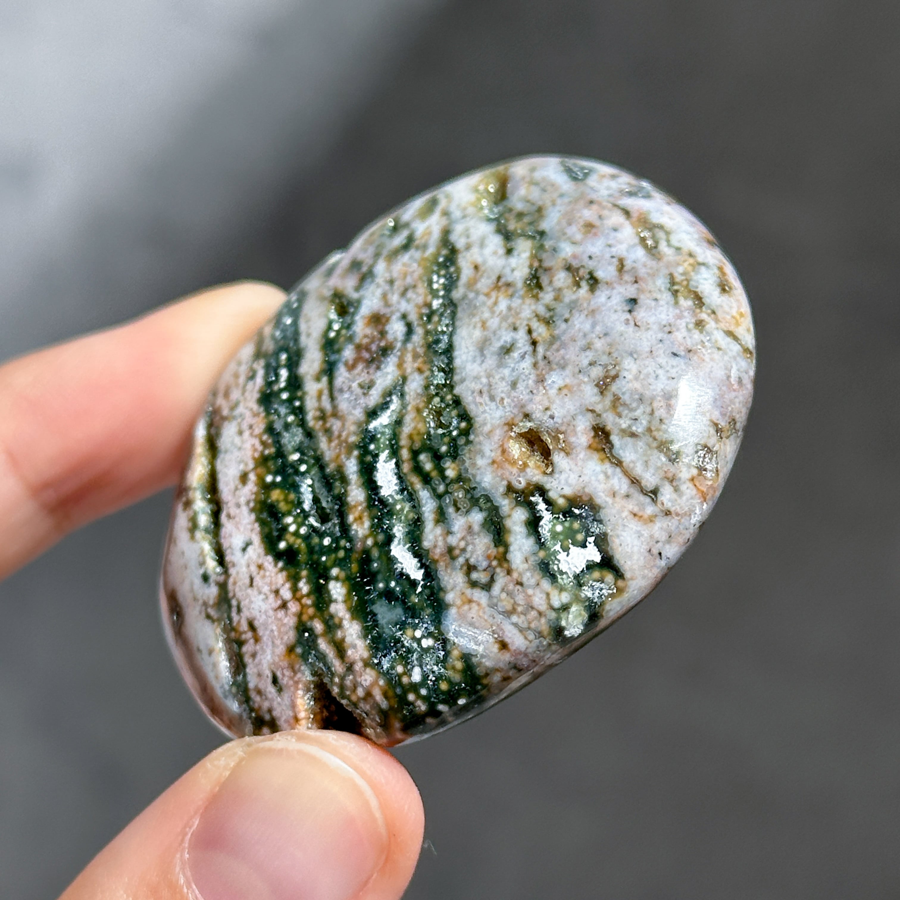 オーシャンジャスパー パームストーン34◇ Ocean Jasper ◇天然石