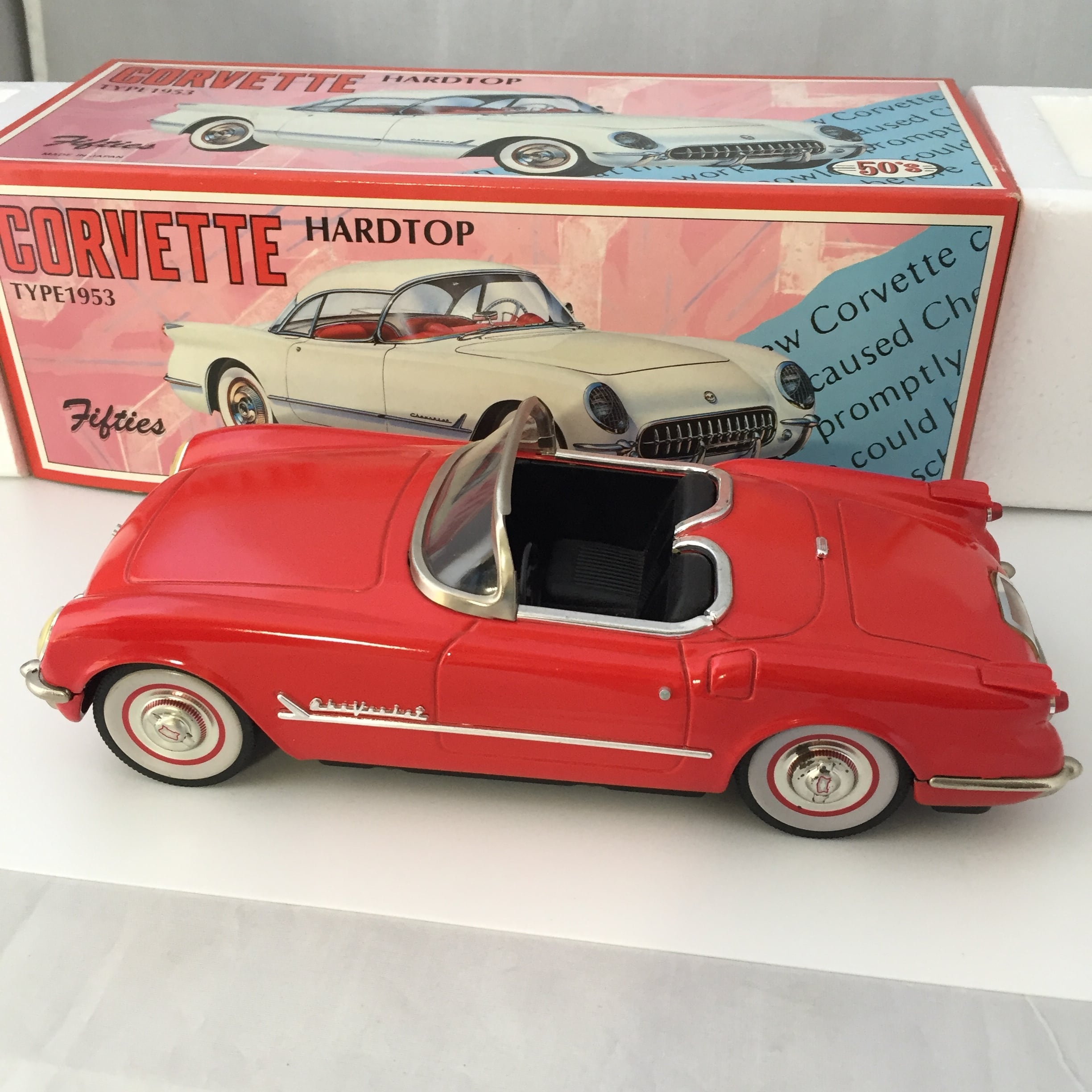 日本製Fifties社 ブリキカー シボレーコルベット赤 80年代復刻品