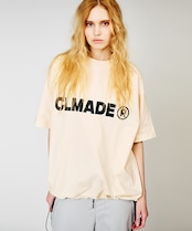 ロゴプリントドローコードルーズTシャツ (IVORY) CQ-48039