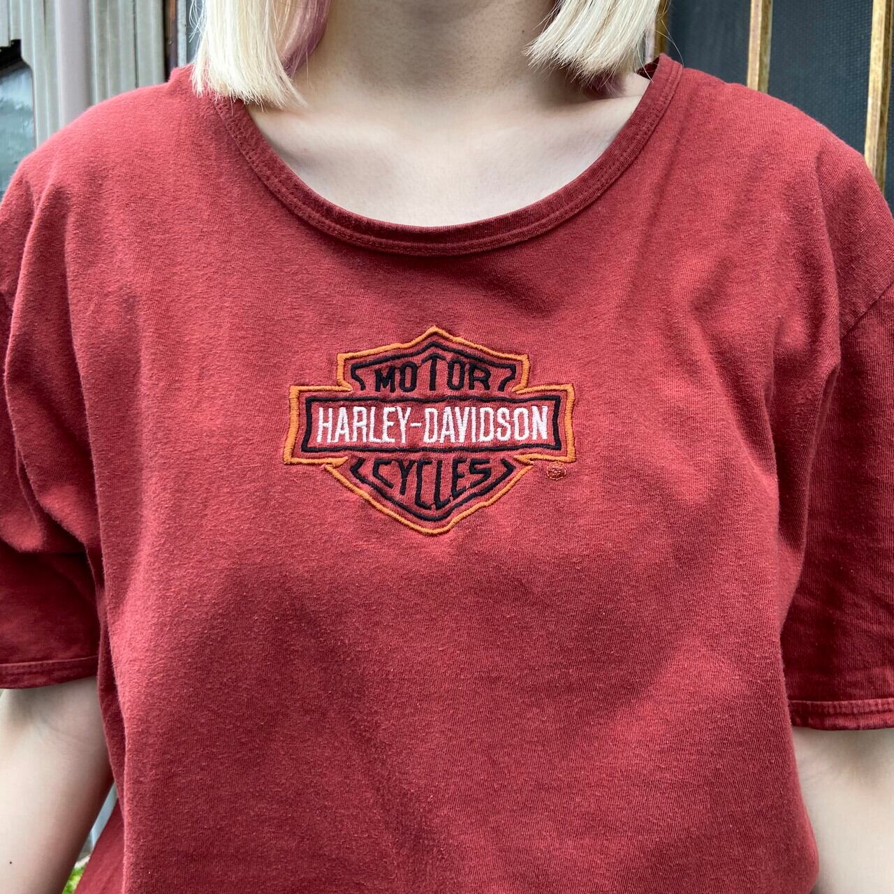 USA製 Harley-Davidson ハーレーダビッドソン フロントロゴ刺繍 T  