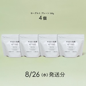 ヨーグルト プレーン 500g4個セット　8月26日（水）発送分