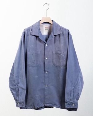 vintage "CAMPUS" good faded open collar cotton corduroy shirt / SIZE:16-16 1/2