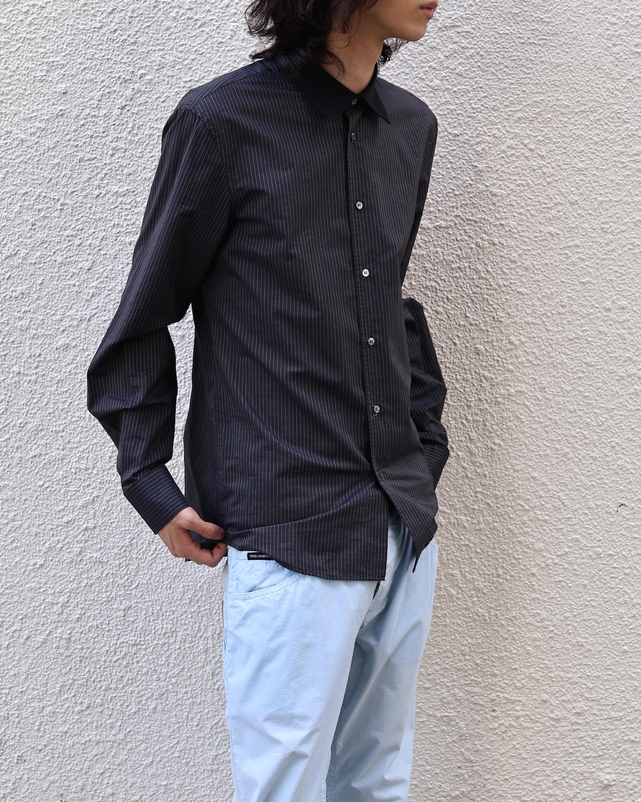 【CoSTUME NATIONAL HOMME】stripe slim fit shirt