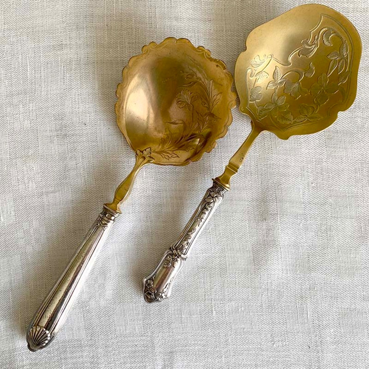 サーバーセット　スプーン型　ミネルバ刻印入りシルバー　 オリジナルケース 12twcv2