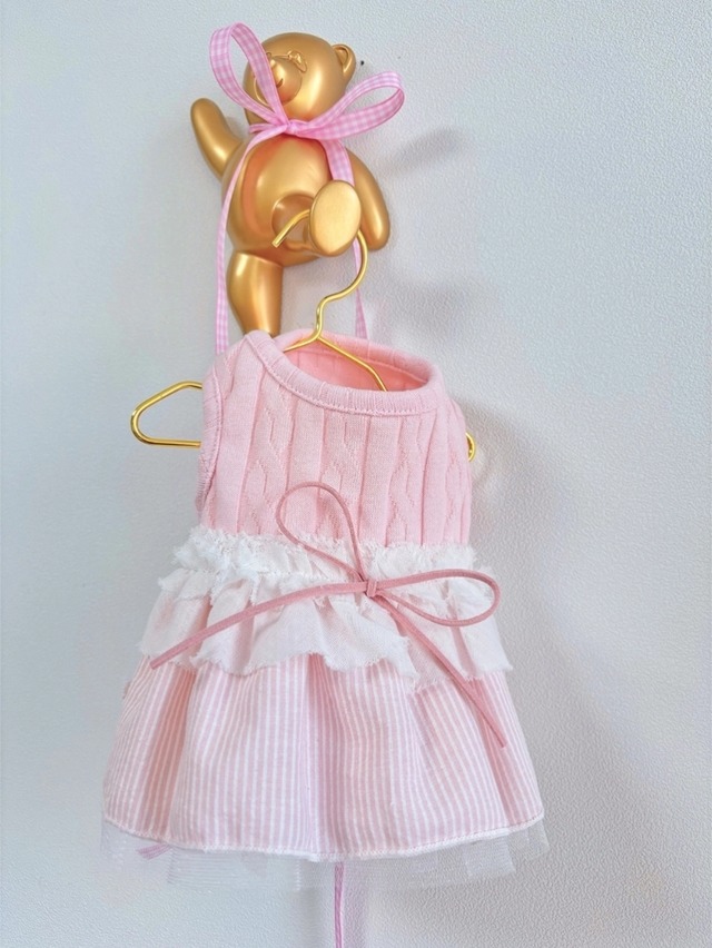 予約【MINGUR】Cotton candy dress (pink)