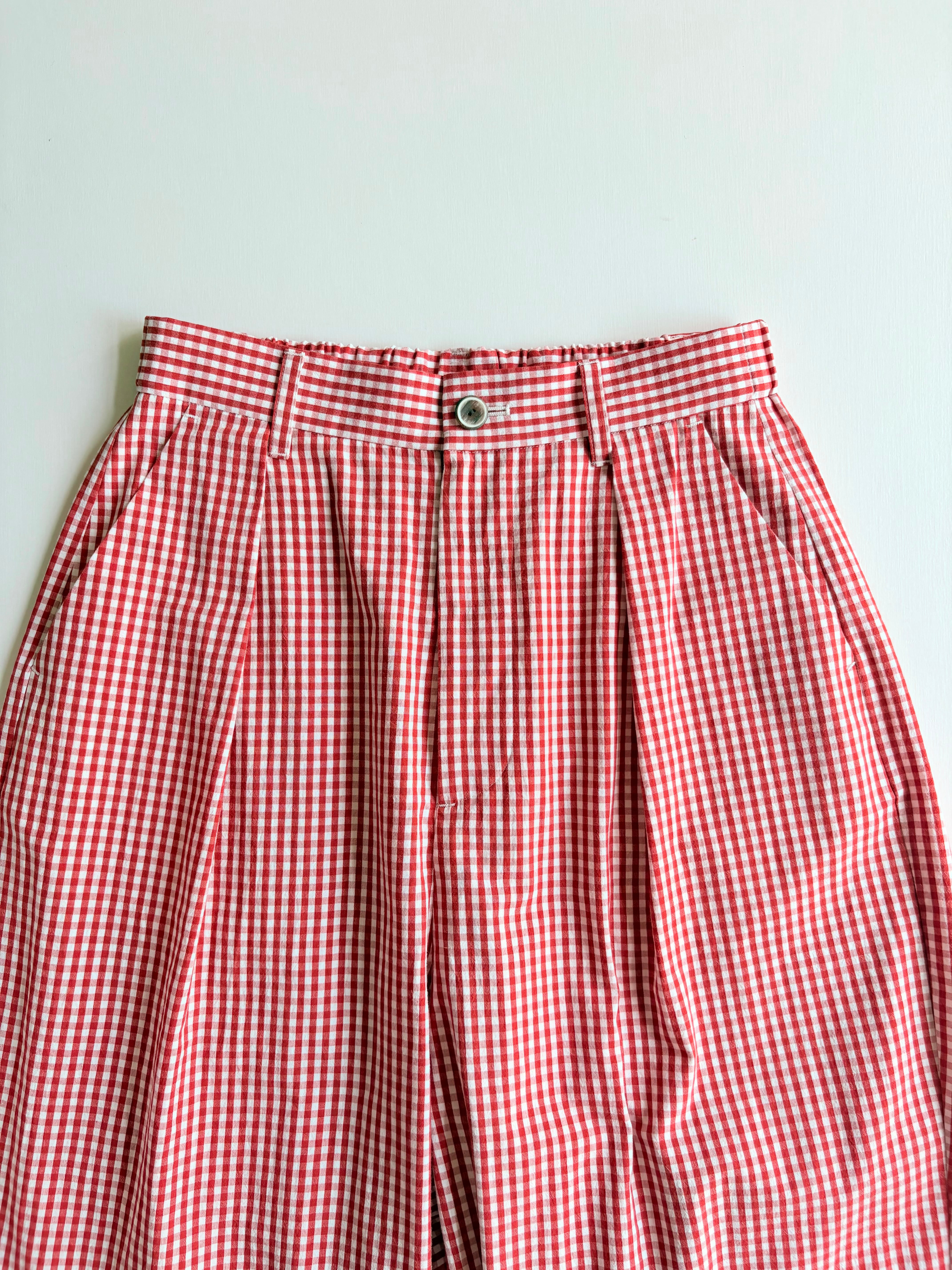 atelier naruse】cotton tuck pants ~ gingham check ~ ［na-f05115_B