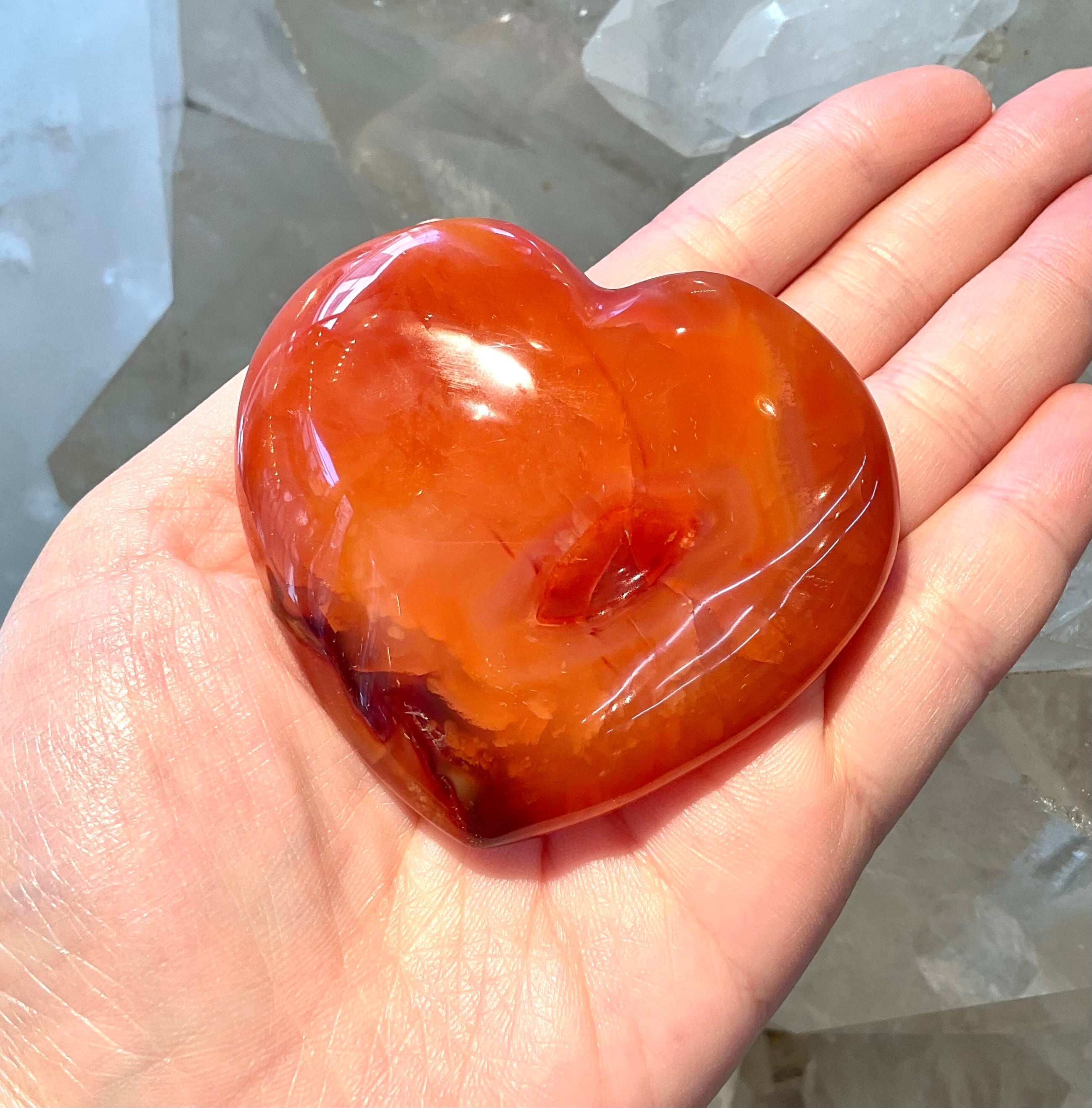 愛のエネルギー！ 赤瑪瑙ハート型 004 | AMERI 自由が丘店 天然石