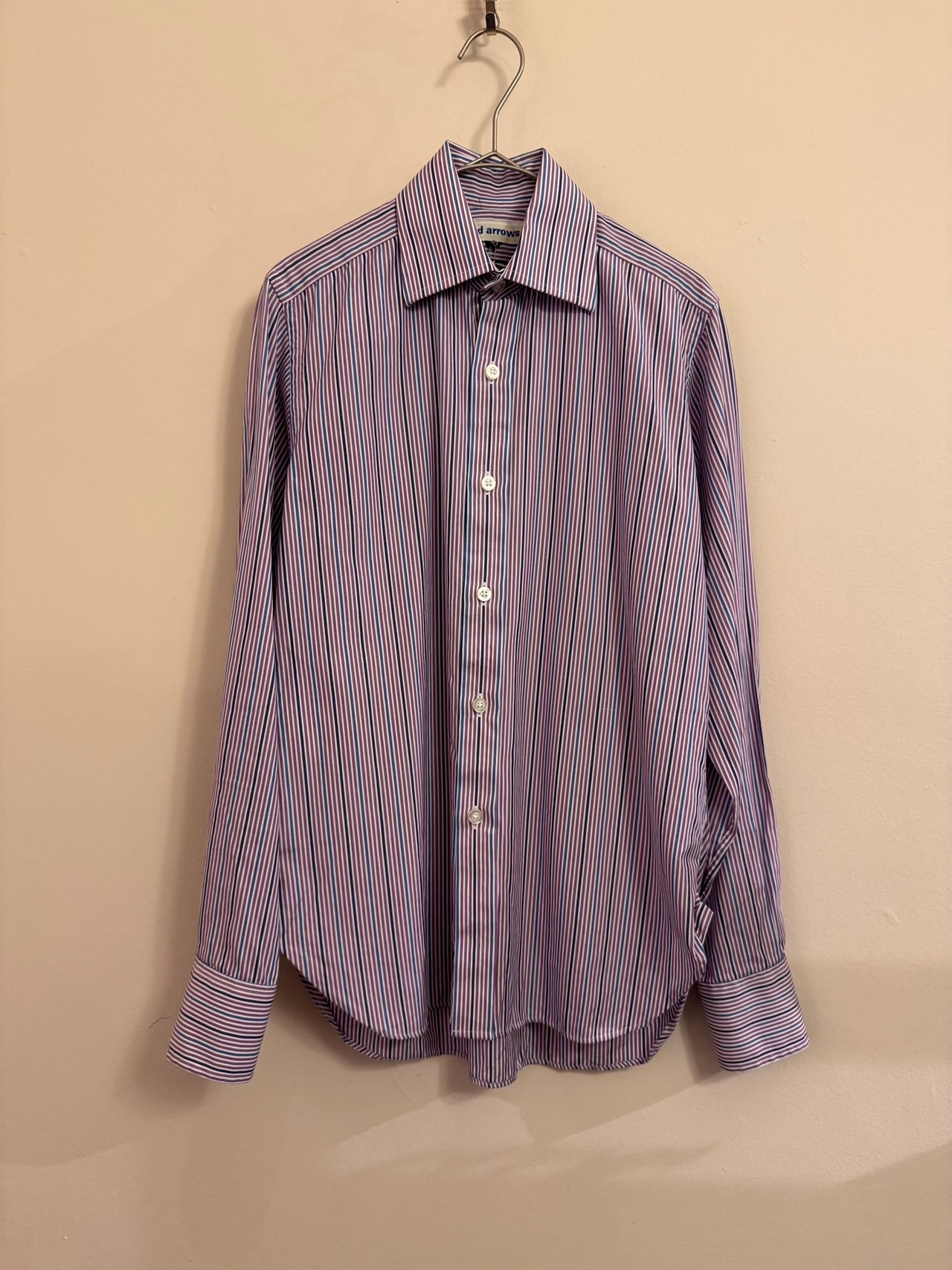 UNITED ARROWS UK パープルストライプシャツ
