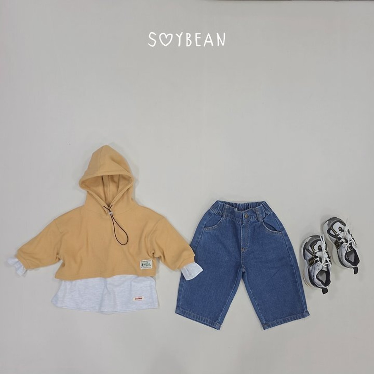 【取寄】SOYBEAN ワッフルストリングフードTシャツ|秋服|韓国子供服| 26/AT