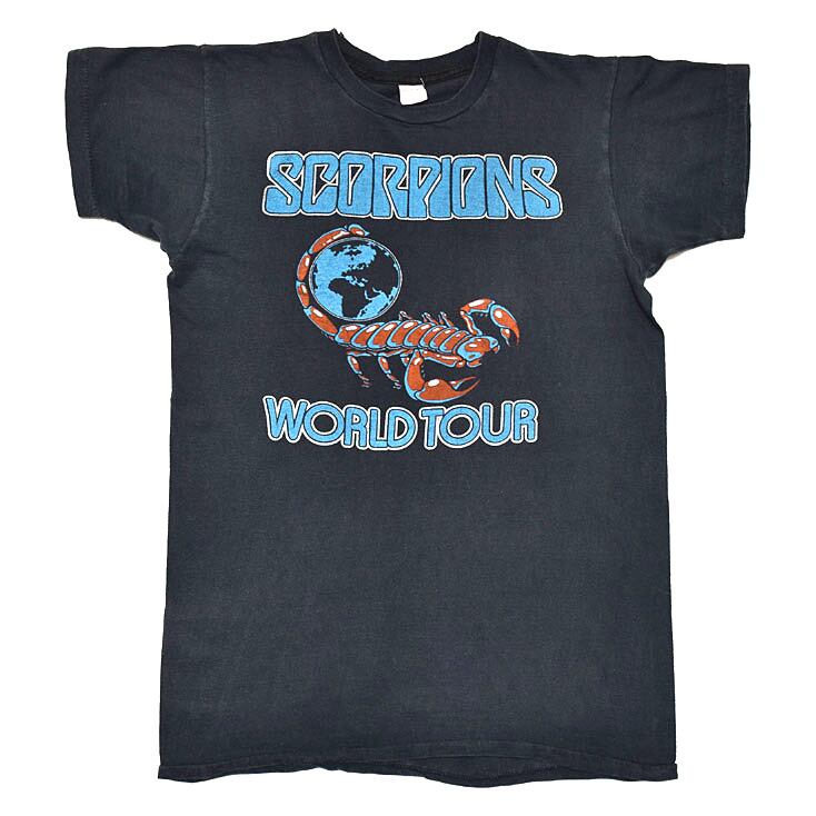 70'S SCORPIONS スコーピオンズ WORLD TOUR ヴィンテージTシャツ 【M】 @AAB1394