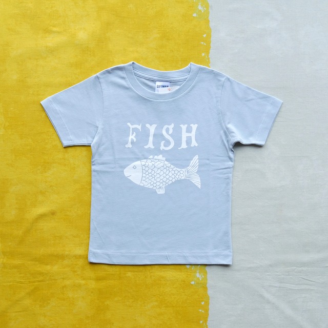 TshirtsComplex｜かとうまさひろ「FISH」（サックスブルー×ホワイト）