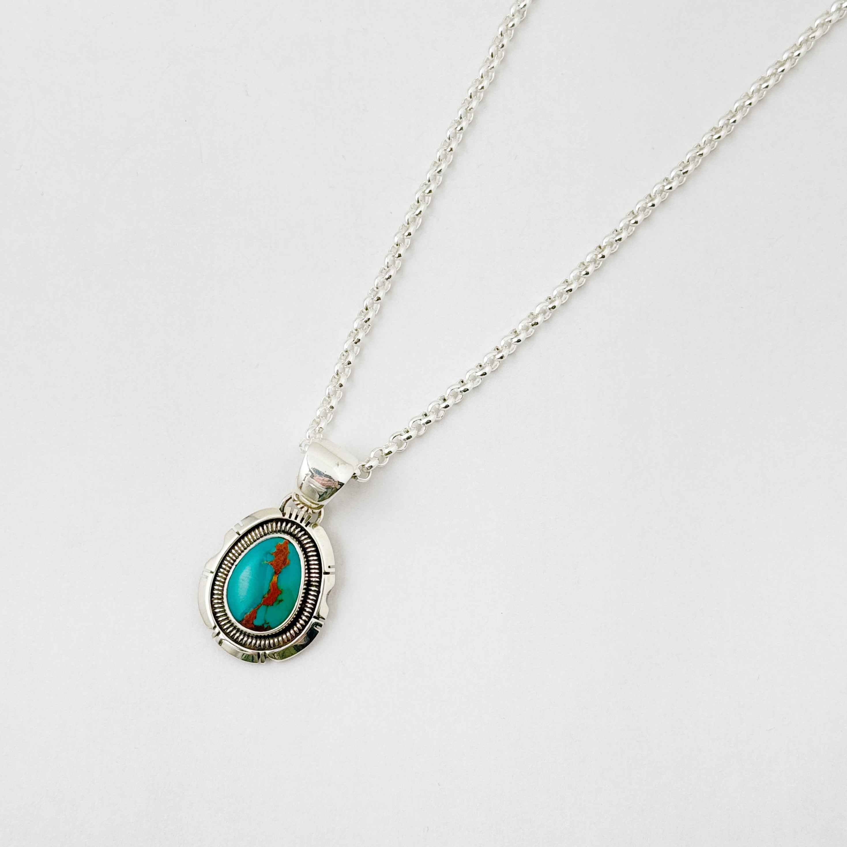 Indian Jewelry 》ロイストン ターコイズ 一点物 ペンダント
