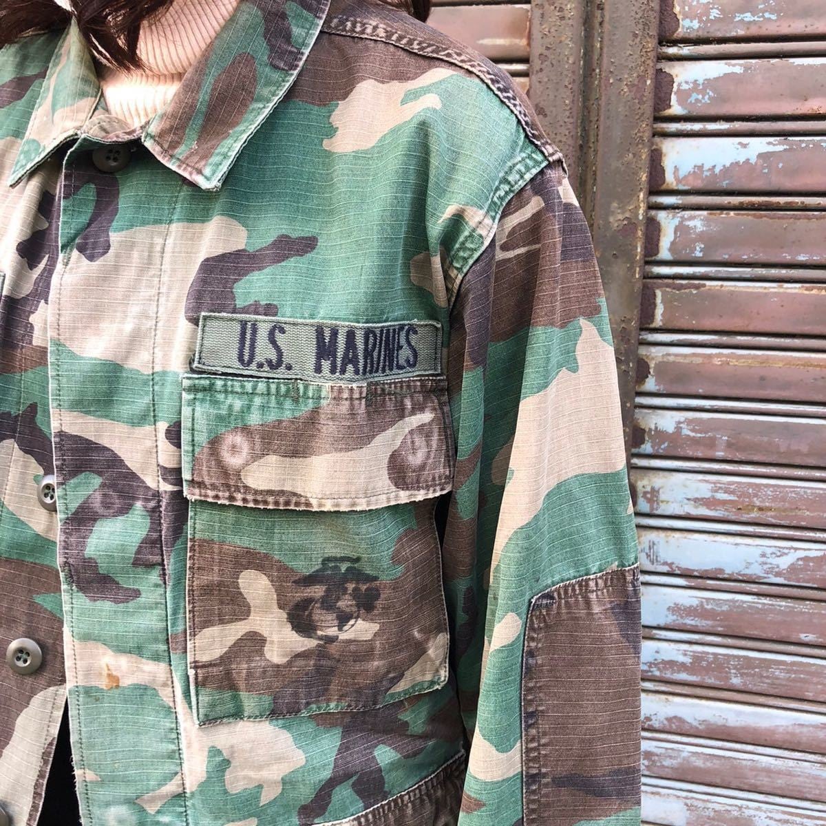 80s 米軍 実物 USMC BDUジャケット ミリタリージャケット ミリタリー 