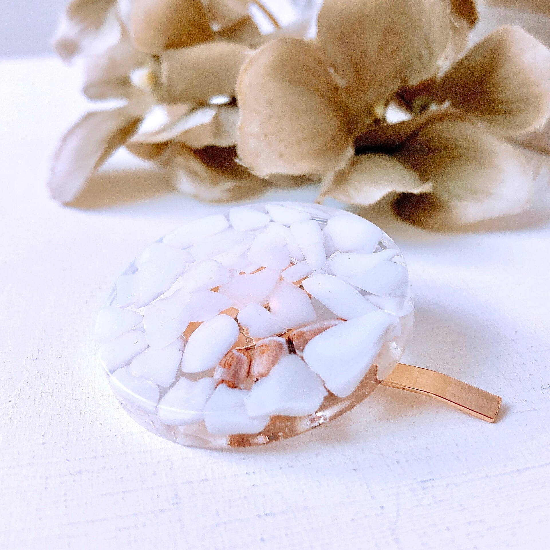 紫陽花の雫④ ポニーフック ヘアカフス ハンドメイド