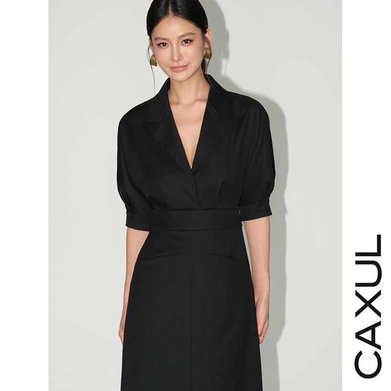 再入荷】テーラードカラー ワンピース/2color | CAXUL